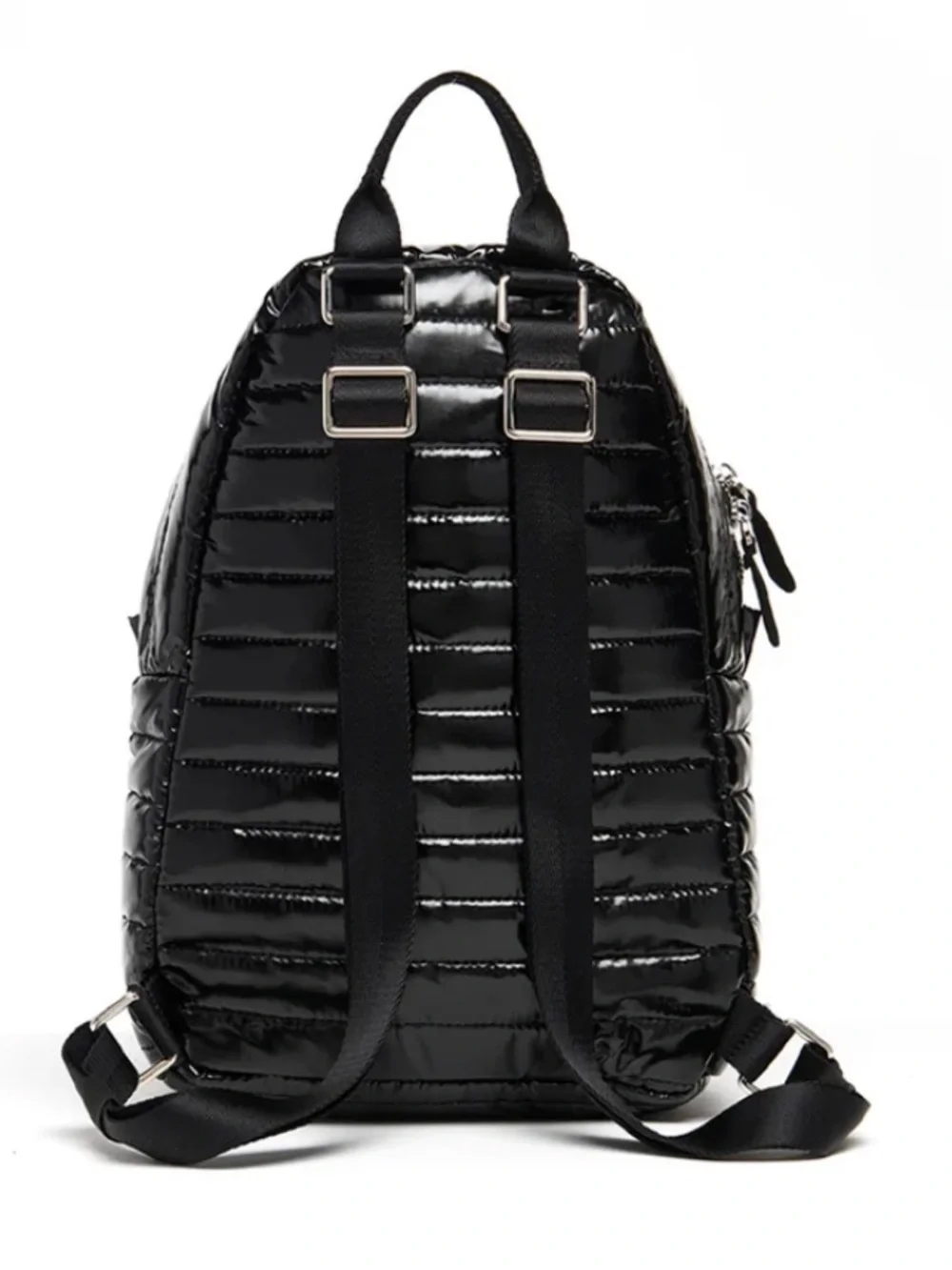 Mueslii Shiny Quilted Black Mini Backpack for Men